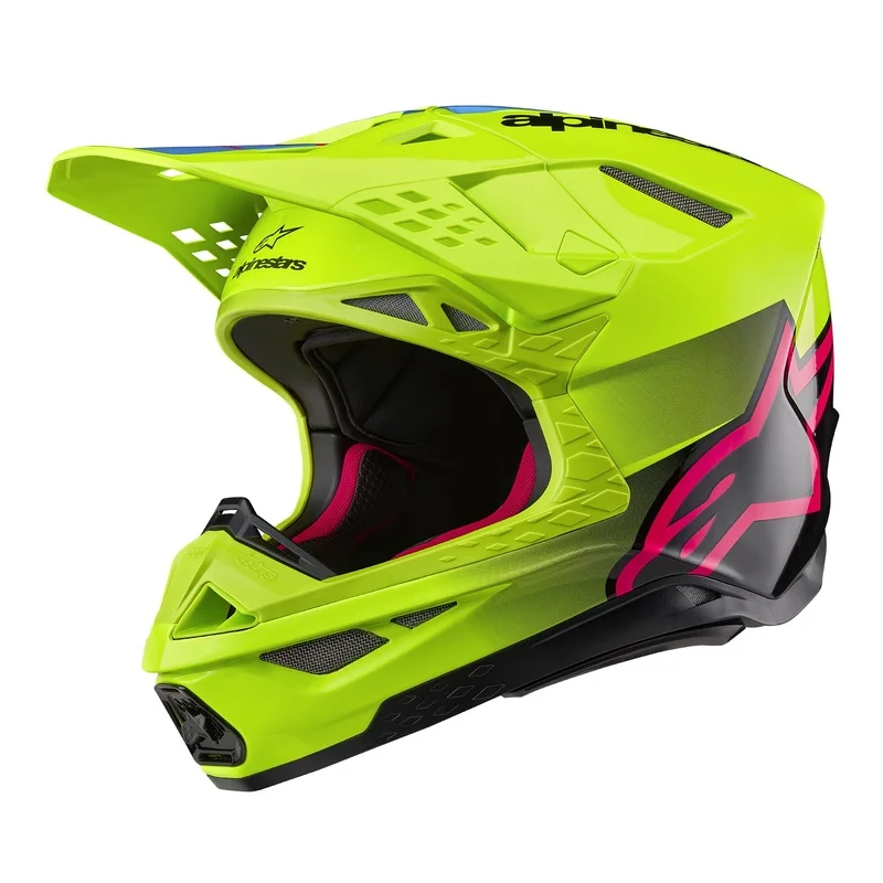 Kundfavorit Crosshjälm Alpinestars Hjälm S-M10 2206 Unite Gul Fluo/Rosa
