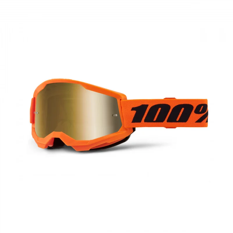 100%, STRATA 2 GLASÖGON NEON ORANGE - MIRROR GOLD LENS Fynd