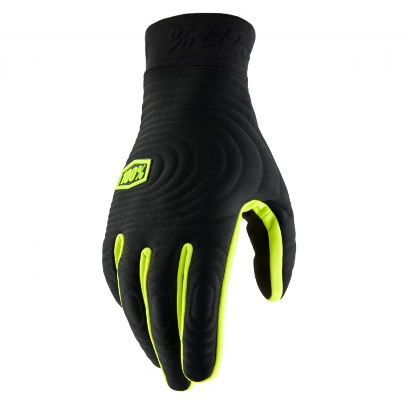 100%, BRISKER XTREME HANDSKAR, BLACK/FLUO YELLOW Sista chansen