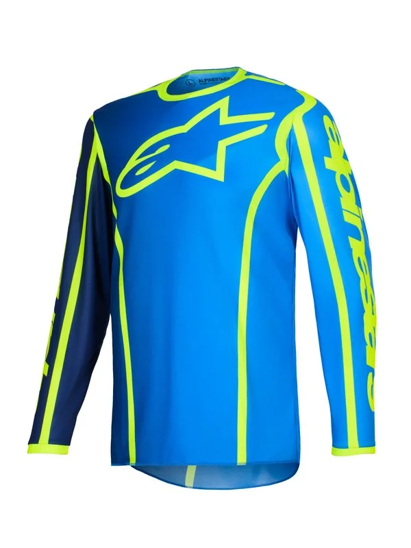 Kampanjpris Crosströja Alpinestars 2026 Fluid Apex Blå/Fluo Gul