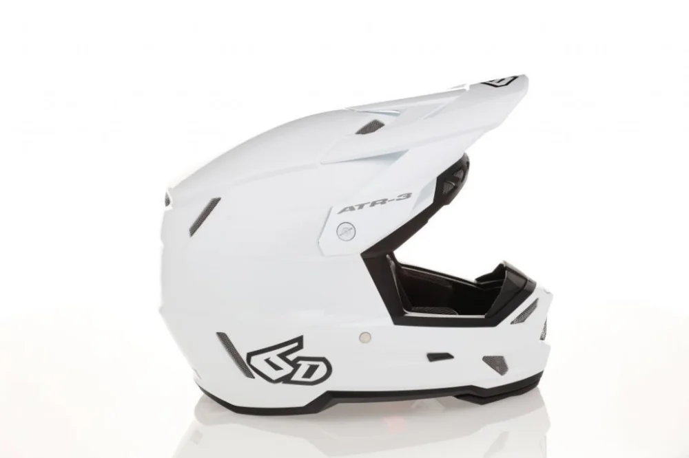 Lågt pris Crosshjälm 6D ATR-3 F.I.M Solid Helmet, Gloss White
