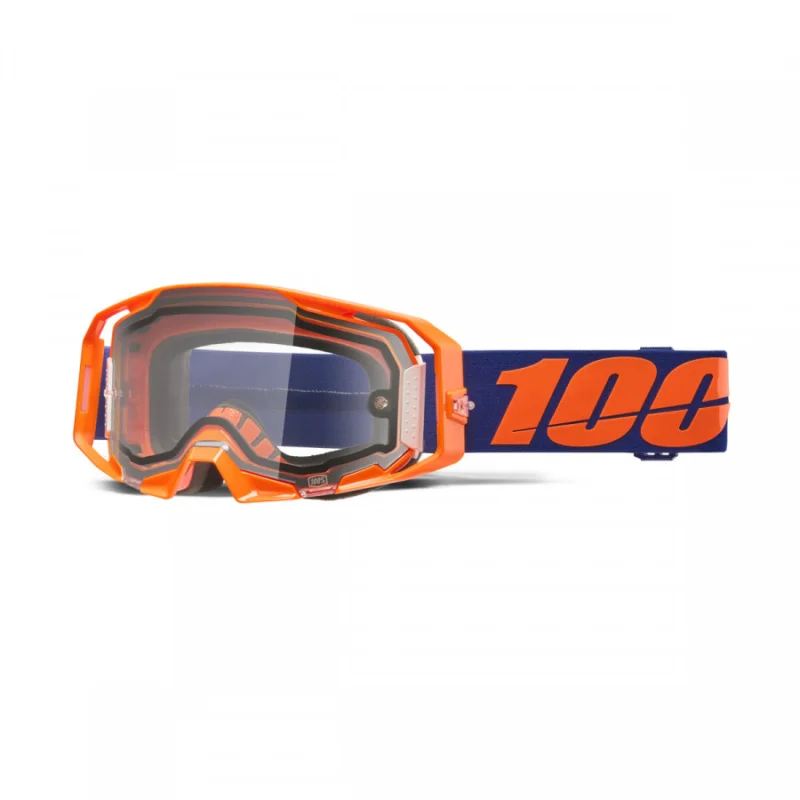 100%, ARMATIC™ ENDURO MOTO DUAL PANE GLASÖGON NEON ORANGE - CLEAR LENS Billig