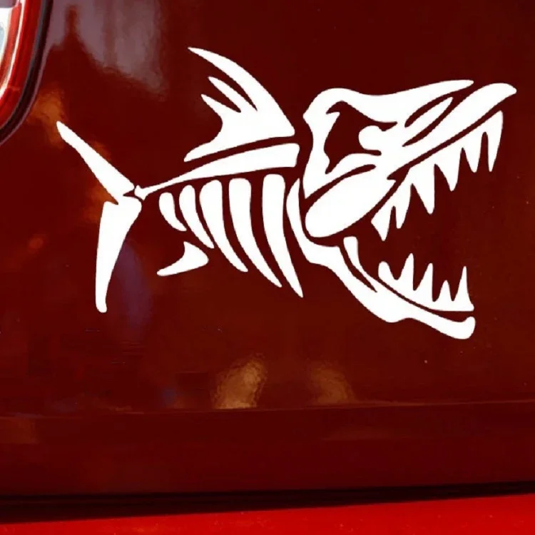 10 st. bilklistermärken motorcykel dragblomma pinne fiskben tecknad personlighet kroppsklistermärke, fiskben Kampanj