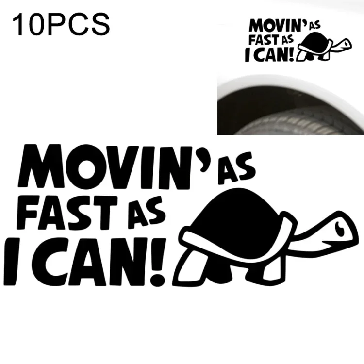 10 st. Reflekterande bilklistermärken med mönster "Moving So Fast As I Can", storlek: 14.8x6 cm, Moving So Fast As I Can Beställ idag