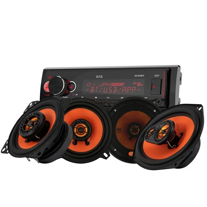GAS MAX M140-BTX & 2par GAS MAD X1-högtalare, bilstereopaket Kampanj