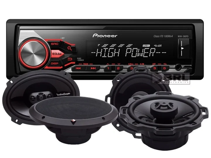 Snabb leverans Pioneer MVH-280FD & 2par Rockford Fosgate Punch-högtalare