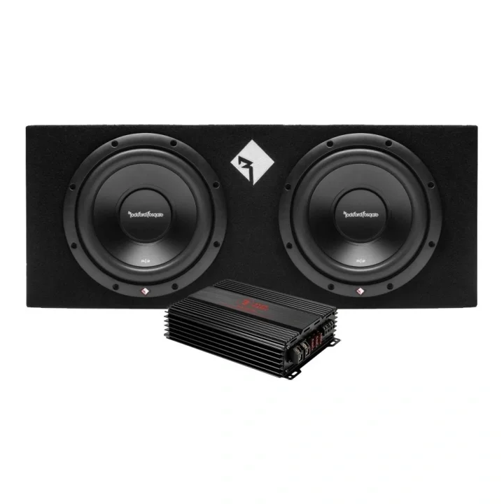 Rockford Fosgate R2-2X10 och Bass Habit RA2000W, baspaket Outlet